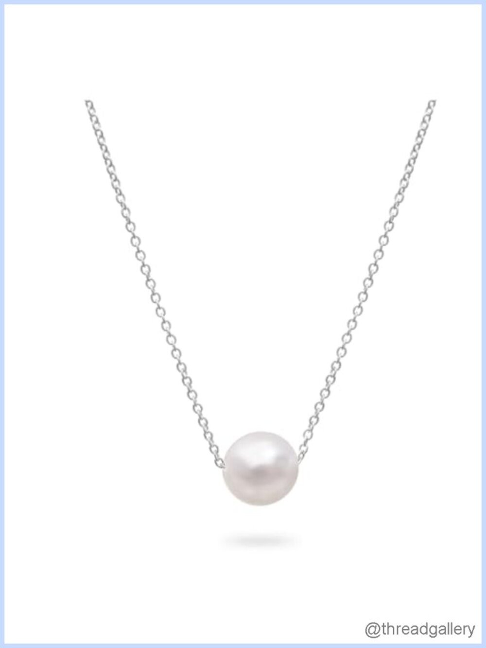 Freshwater Pearl Pendant Necklace 925 Sterling Silver Adjustable Chain
